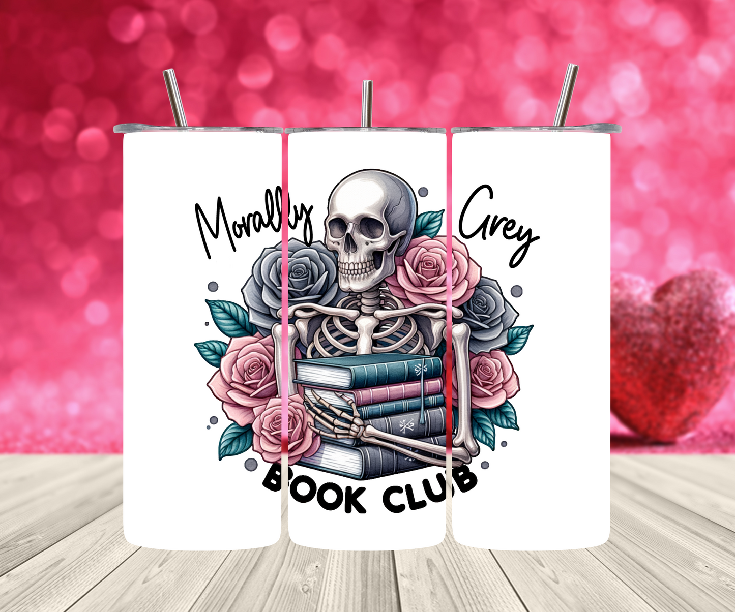 Morally Grey Skinny Tumbler, 20oz: Perfect Gift for Book Lovers and Readers, Dark Romance, Bookworm Gift, Literary Gift, Bookish Tumbler,