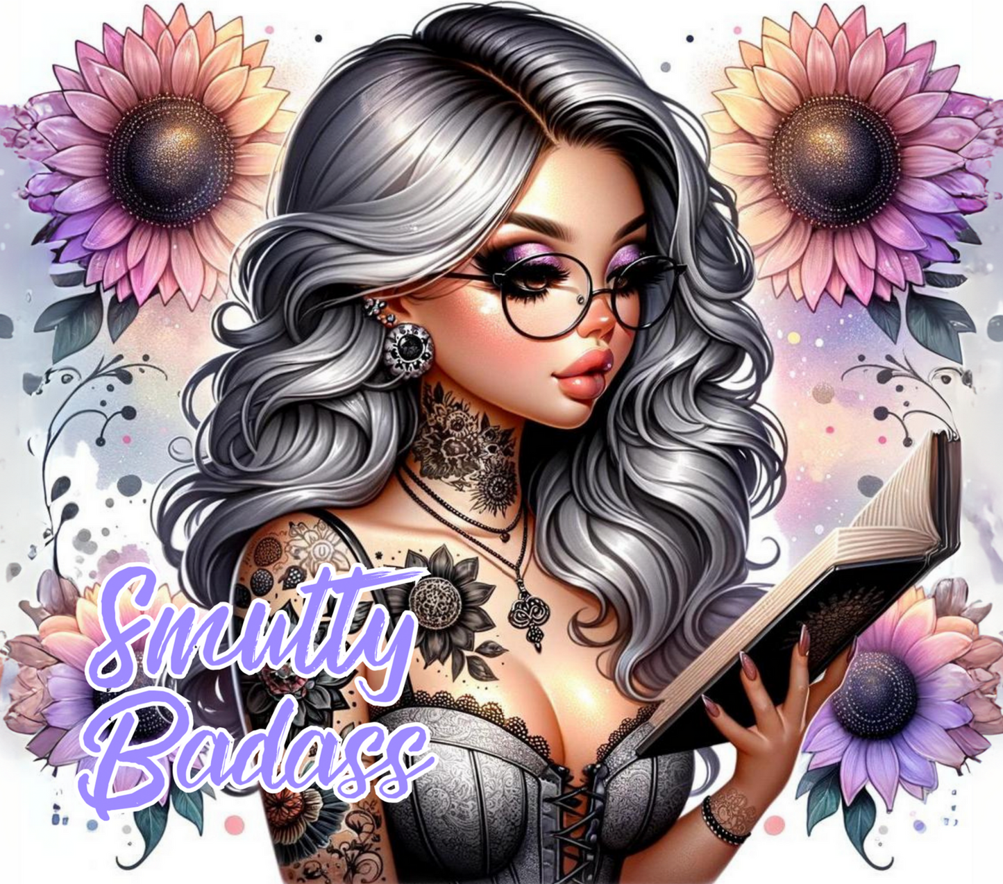 Smutty Badass Tumbler - 20oz Skinny Tumbler with Straw for Book Lovers, Dark Romance Readers, Novelty Gift, Coffee Tumbler, Travel Cup