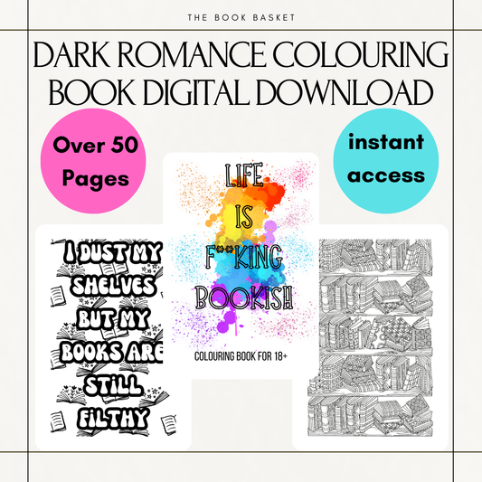Adult Dark Romance Colouring Book Digital Download - 50+ Engaging Pages for Readers - Great 18+ Gift